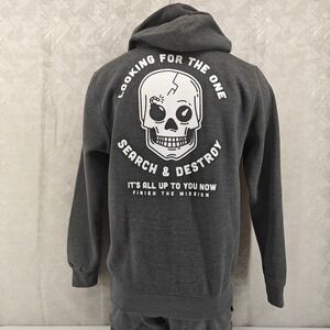 Call of Duty Skull Graphic Hoodie Dark Grey Men's Size M Gaming Apparel